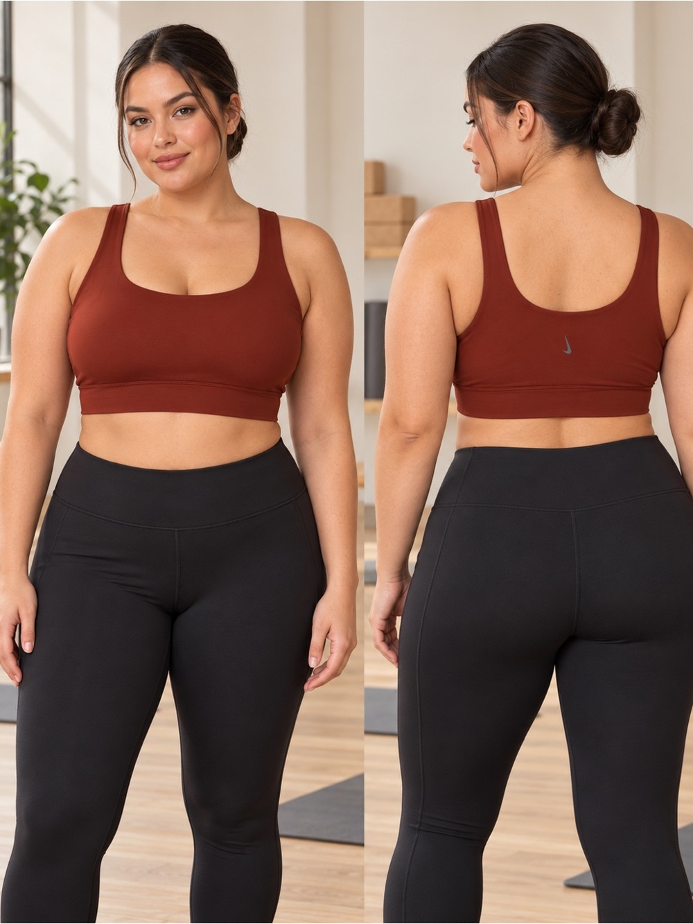 Nike | Yoga Dri-FIT Longline Sports Bra Rust Brown Plus - Size XXL